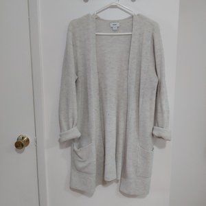 Old Navy White Open Front Long-Line Sweater